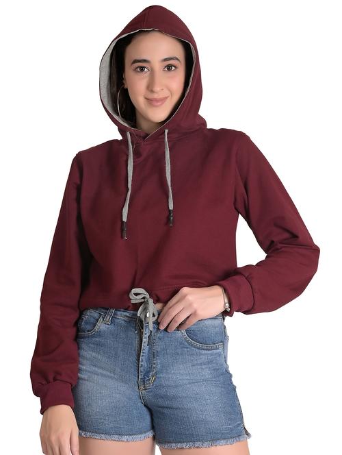 hooded neck solid sweatshirt - 19509200 - Very Small Image - 1