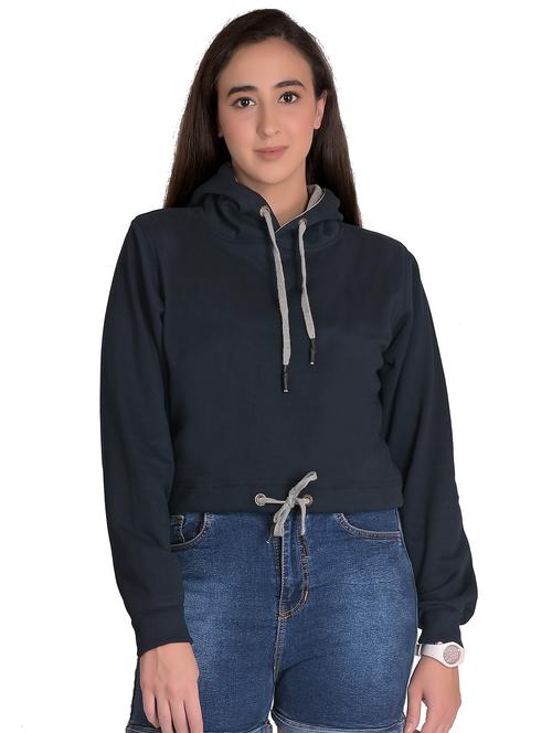 hooded neck solid sweatshirt - 19509201 - Very Small Image - 1