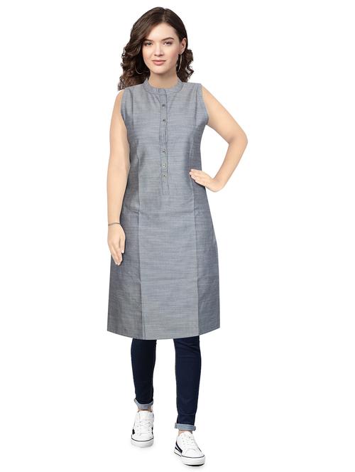 mandarin collar straight kurta - 19509294 - Very Small Image - 1