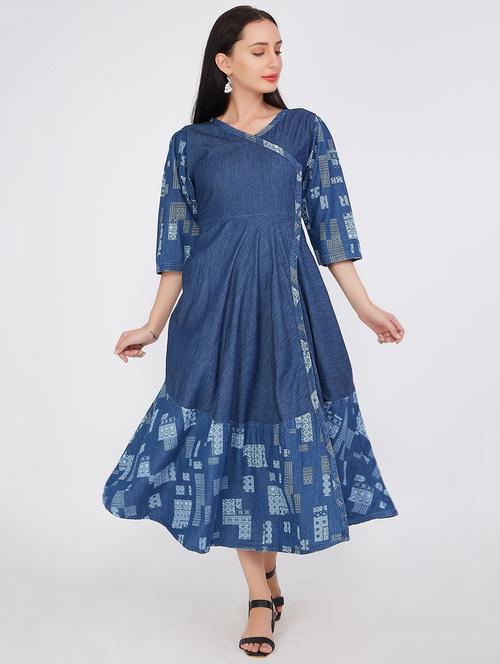 v-neck angrakha kurta - 19509317 - Very Small Image - 1
