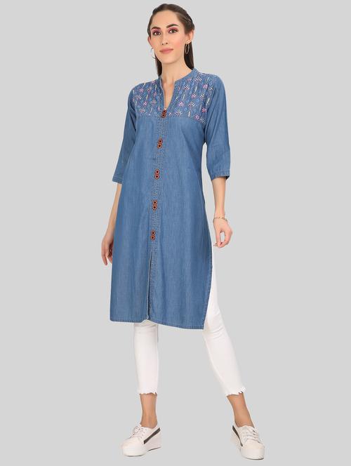mandarin collar straight kurta - 19509322 - Very Small Image - 1