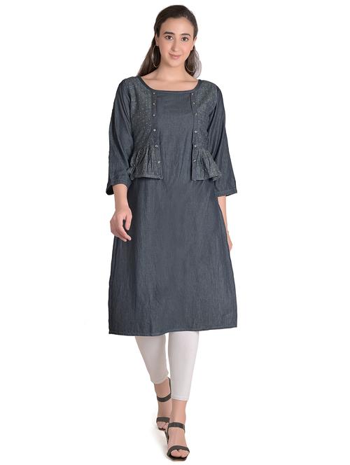 women embroidered straight kurta - 19509353 - Very Small Image - 1