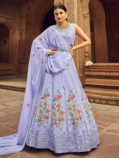 embroidered lehenga choli set with dupatta - 19509877 - Very Small Image - 1