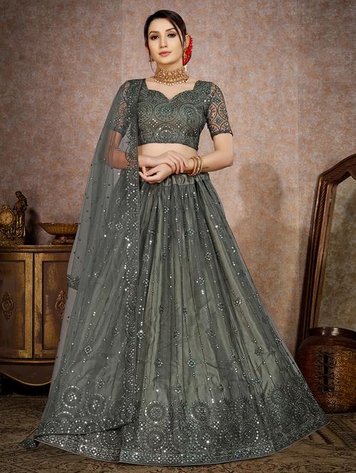 embroidered lehenga choli set with dupatta - 19509883 - Very Small Image - 1