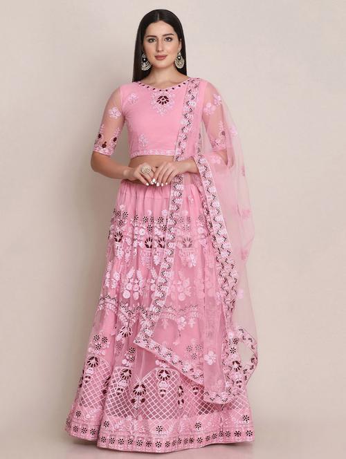 embroidered lehenga choli set with dupatta - 19509916 - Very Small Image - 1