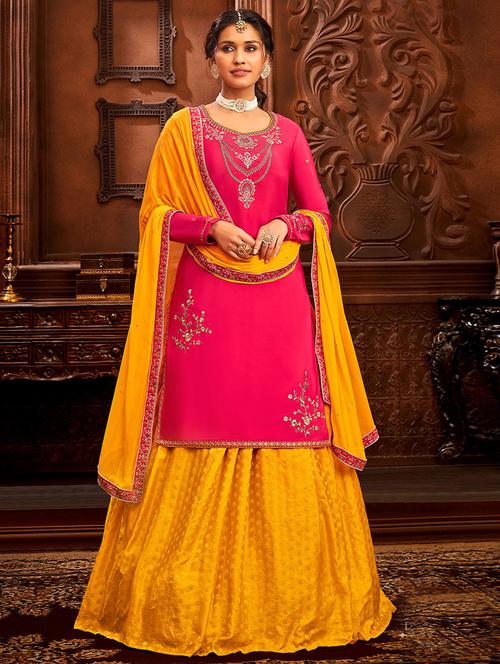 embroidered lehenga choli set with dupatta - 19509924 - Very Small Image - 1