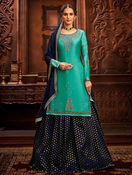 embroidered lehenga choli set with dupatta - 19509928 - Very Small Image - 1