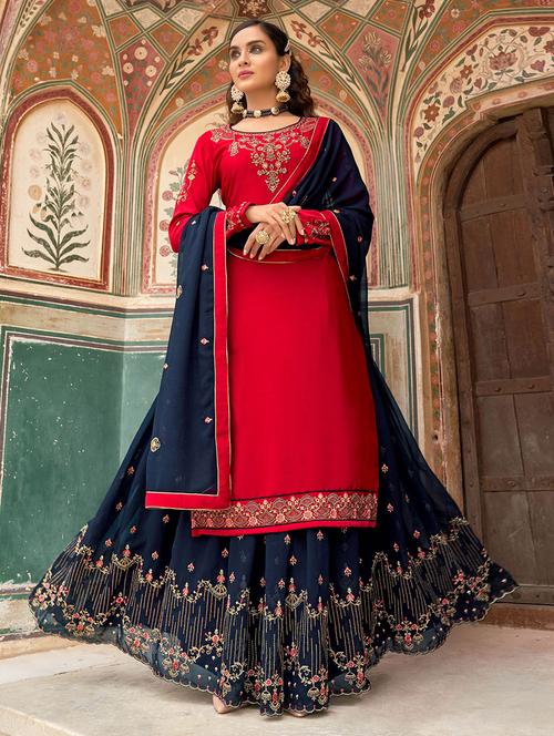 embroidered lehenga choli set with dupatta - 19509929 - Very Small Image - 1