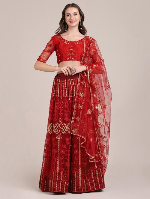 embroidered lehenga choli set with dupatta - 19509945 - Very Small Image - 1