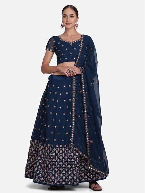 embroidered lehenga choli set with dupatta - 19509985 - Very Small Image - 1
