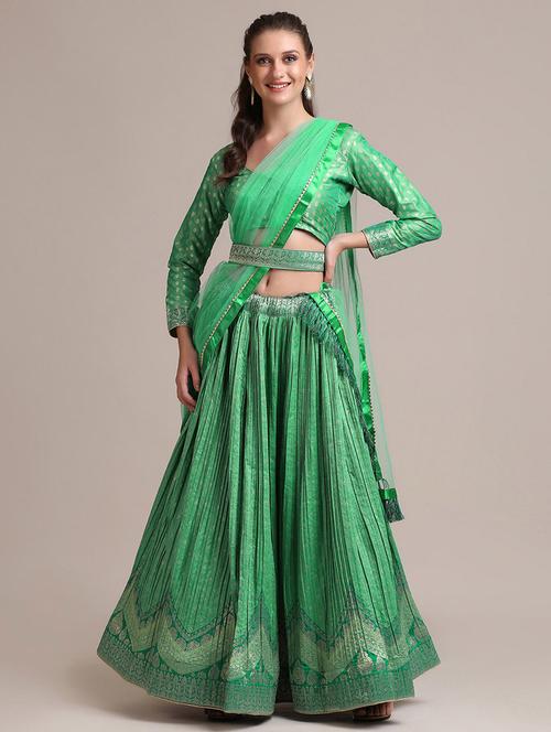 embroidered lehenga choli set with dupatta - 19510024 - Very Small Image - 1