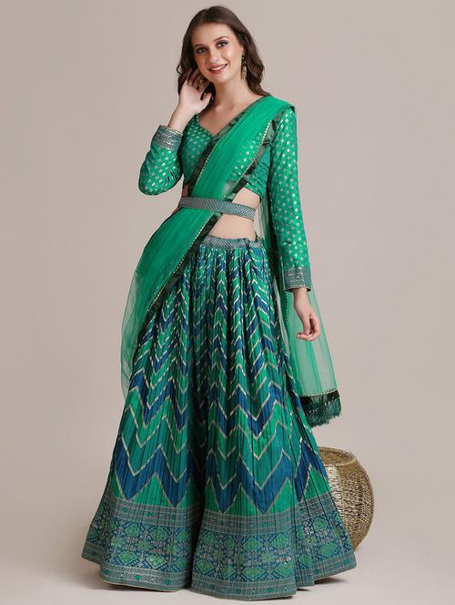 embroidered lehenga choli set with dupatta - 19510025 - Very Small Image - 1