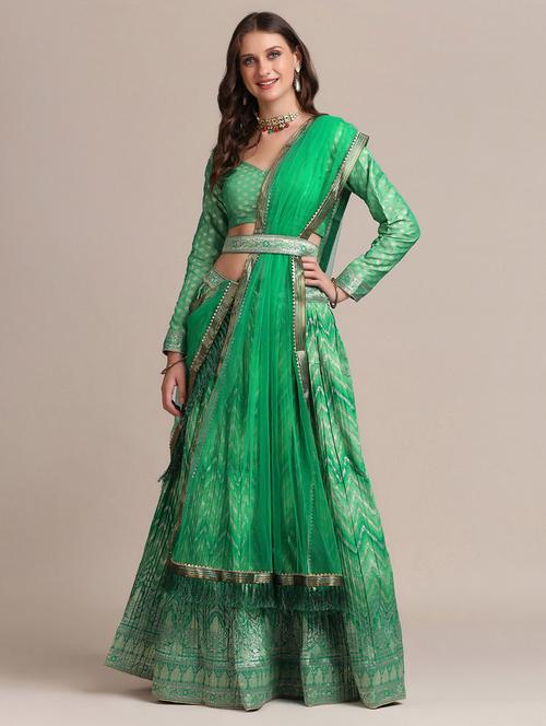 embroidered lehenga choli set with dupatta - 19510026 - Very Small Image - 1