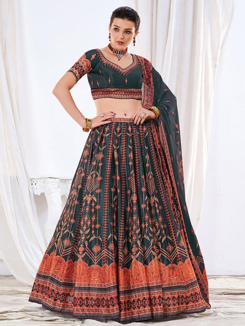 embroidered lehenga choli set with dupatta - 19510027 - Very Small Image - 1
