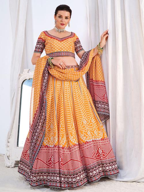 embroidered lehenga choli set with dupatta - 19510031 - Very Small Image - 1