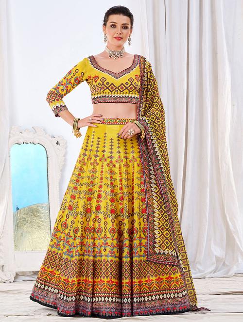 embroidered lehenga choli set with dupatta - 19510032 - Very Small Image - 1