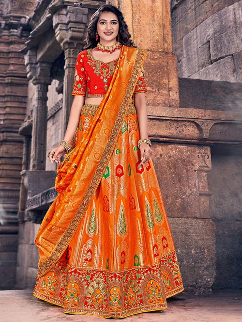 embroidered lehenga choli set with dupatta - 19510063 - Very Small Image - 1