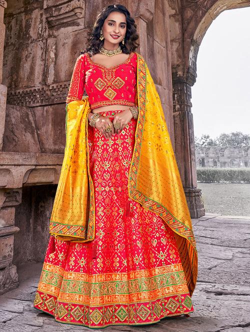 embroidered lehenga choli set with dupatta - 19510067 - Very Small Image - 1