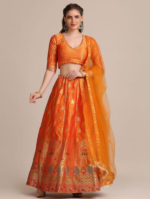 embroidered lehenga choli set with dupatta - 19510076 - Very Small Image - 1