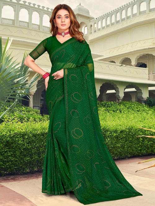 self designed embellished saree with blouse - 19510157 - Very Small Image - 1