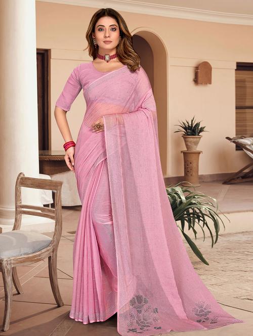 pink saree - 19510164 - Very Small Image - 1