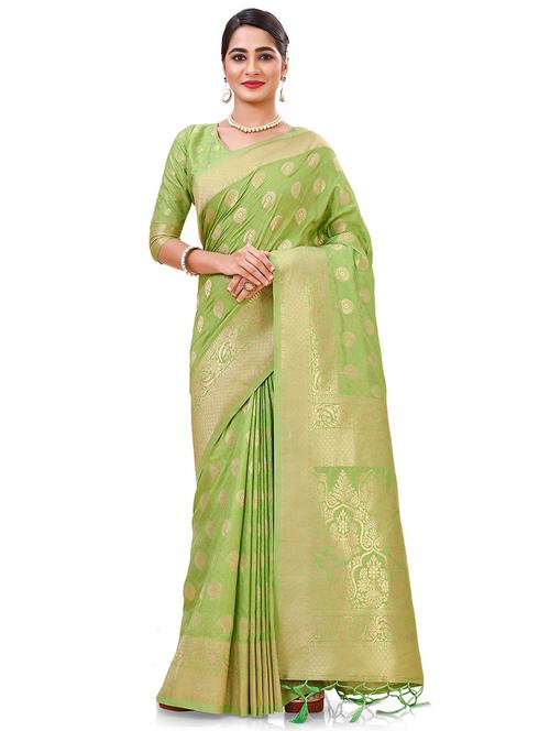 green saree with blouse - 19510225 - Very Small Image - 1