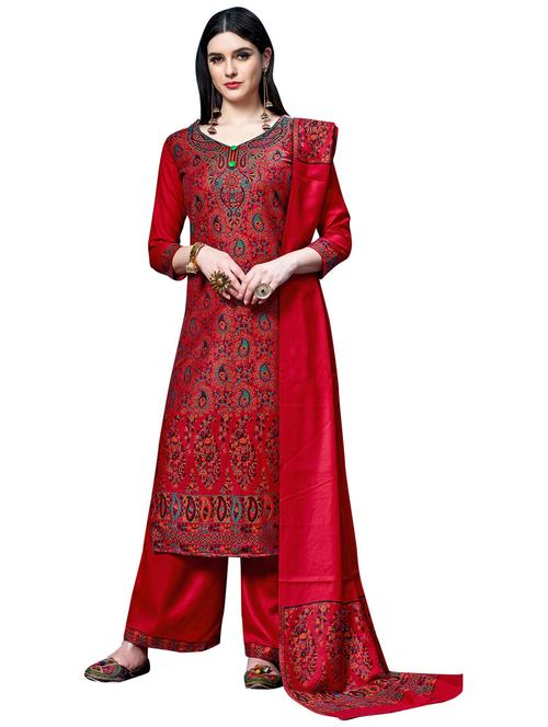 self designed palazzo suits unstitched suit - 19510813 - Very Small Image - 1