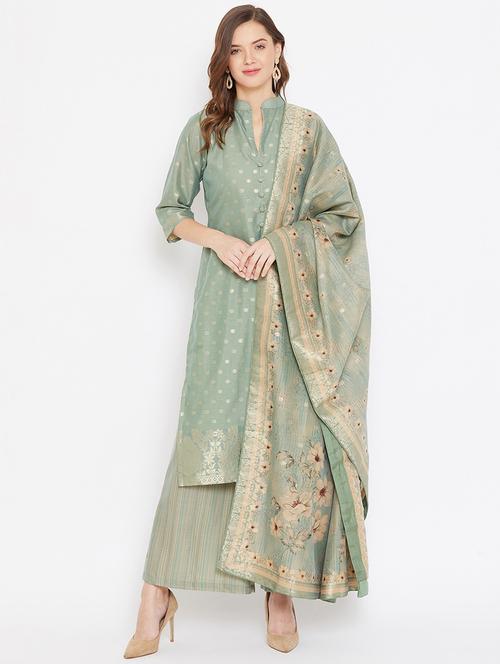 self designed flared unstitched suit - 19510914 - Very Small Image - 1