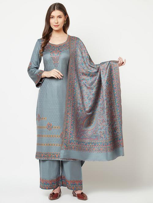 self designed palazzo unstitched suit - 19510991 - Very Small Image - 1