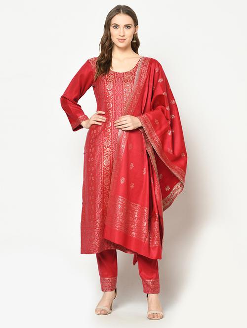 self design unstitched suit set - 19511072 - Very Small Image - 1