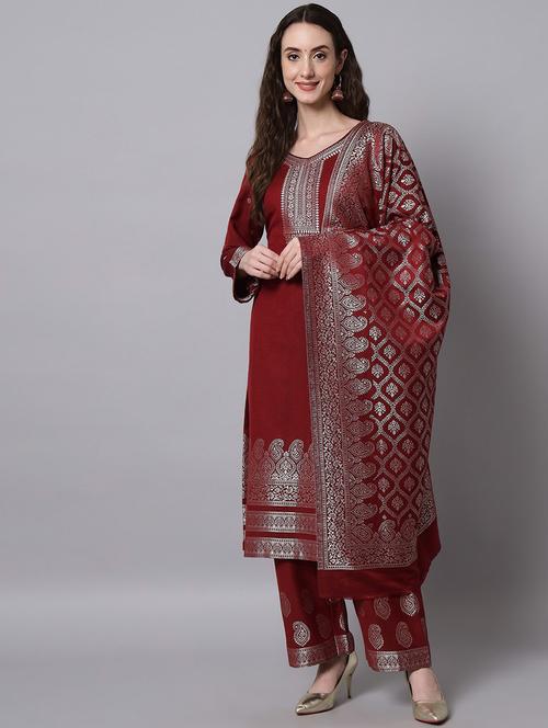 self design unstitched suit set - 19511124 - Very Small Image - 1