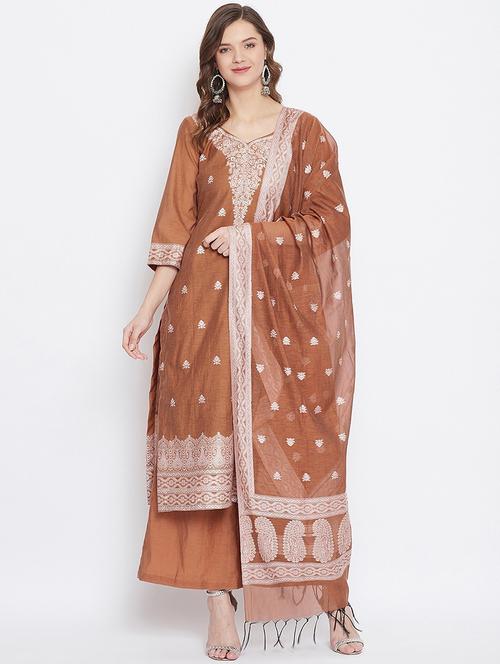 self design unstitched suit set - 19511148 - Very Small Image - 1