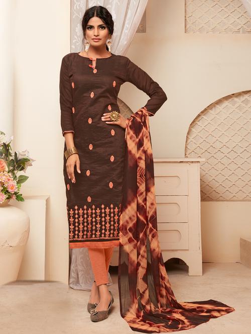 embroidered unstitched suit set - 19511326 - Very Small Image - 1