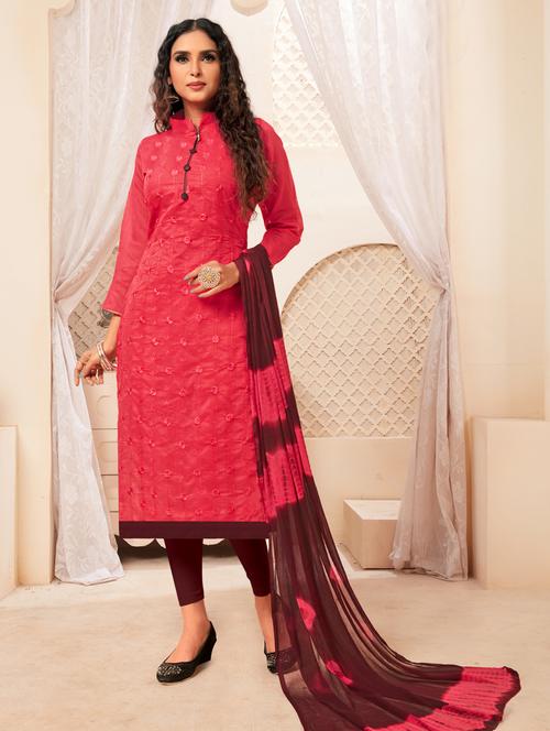 embroidered unstitched suit set - 19511328 - Very Small Image - 1