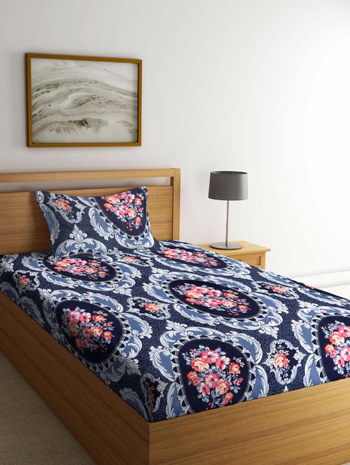 printed bed sheet with pillow cover - 19511582 - Very Small Image - 1