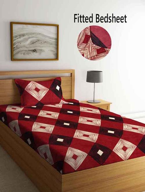 printed bed sheet with pillow cover - 19511588 - Very Small Image - 1