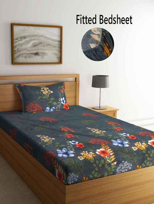 printed bed sheet with pillow cover - 19511591 - Very Small Image - 1