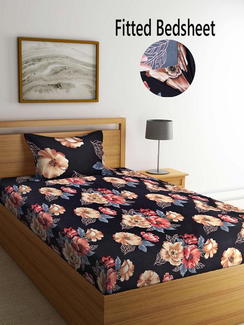 printed bed sheet with pillow cover - 19511621 - Very Small Image - 1