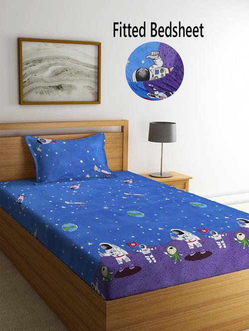 printed bed sheet with pillow cover - 19511645 - Very Small Image - 1