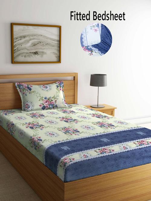 printed bed sheet with pillow cover - 19511655 - Very Small Image - 1