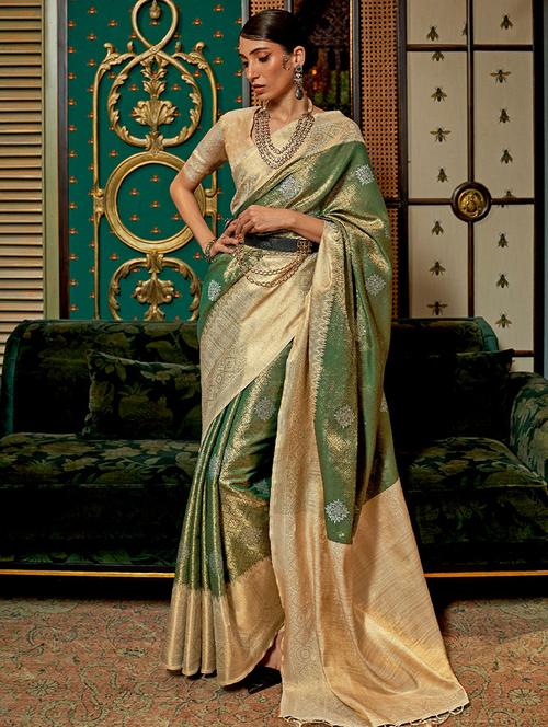 self designed woven saree with blouse - 19511743 - Very Small Image - 1