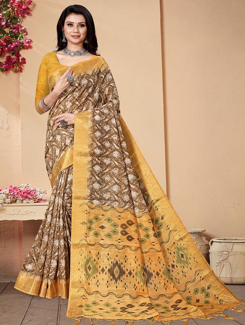 self designed woven saree with blouse - 19512307 - Very Small Image - 1
