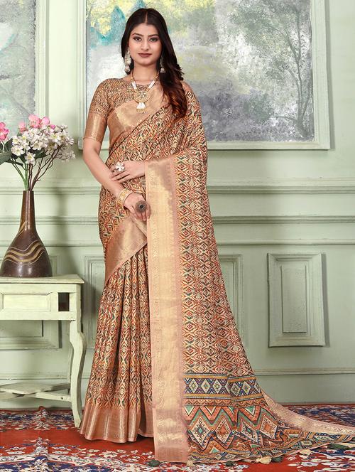 self designed woven saree with blouse - 19512378 - Very Small Image - 1