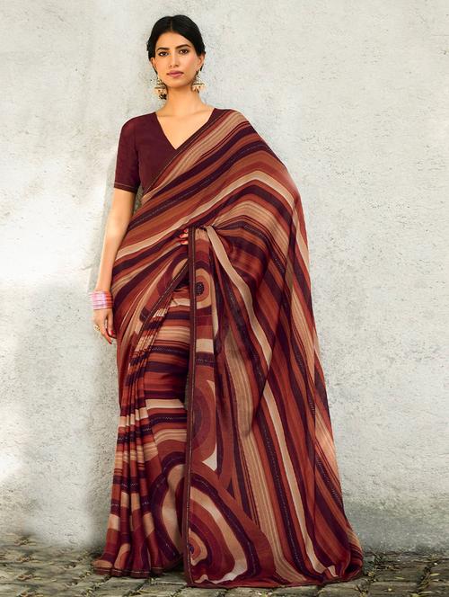 self designed printed saree - 19512386 - Very Small Image - 1