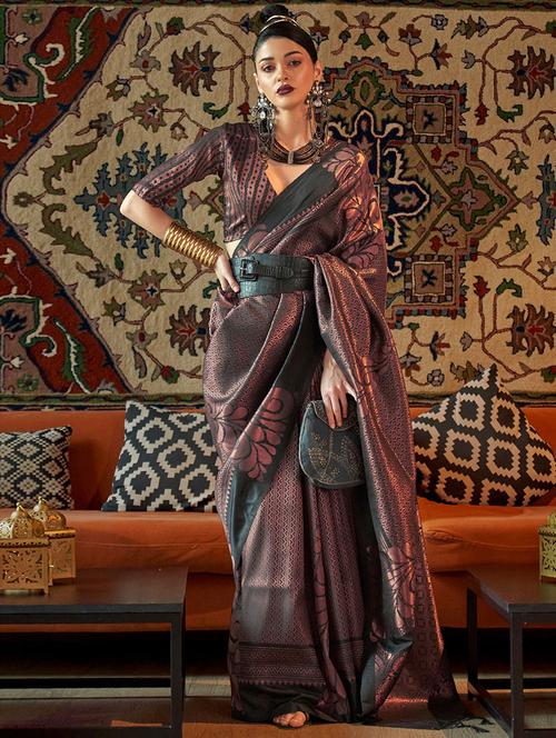 grey silk kanjivaram saree - 19512679 - Very Small Image - 1
