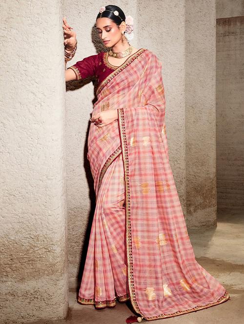 multi colored printed bordered saree with blouse - 19513119 - Very Small Image - 1