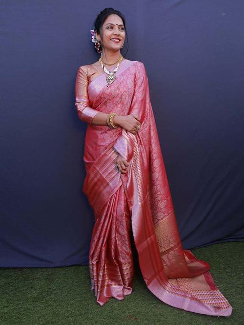 kanjivaram silk saree with blouse - 19513297 - Very Small Image - 1