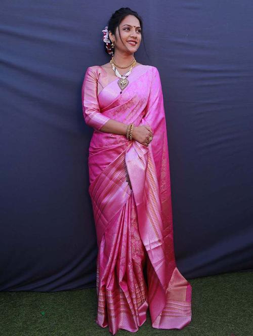 kanjivaram silk saree with blouse - 19513298 - Very Small Image - 1