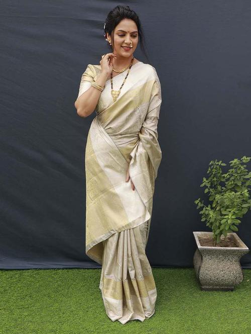 kanjivaram silk saree with blouse - 19513306 - Very Small Image - 1