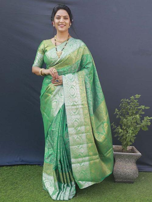 kanjivaram silk saree - 19513308 - Very Small Image - 1